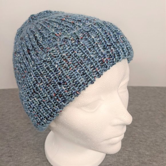 Hand Crafted Accessories - Handknit Wool Blend Ribbed Hat (new)